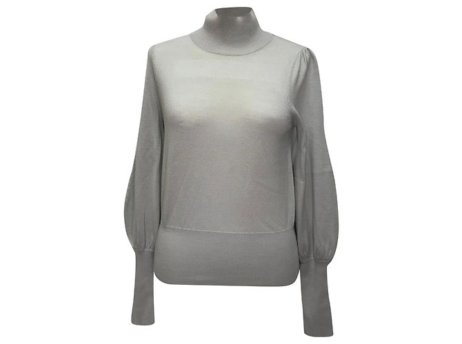 Zimmermann Strickpullover mit Rollkragen aus grauer Merinowolle