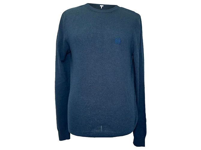 Loewe Anagram Pullover aus Navy-Baumwolle Blau Marineblau 