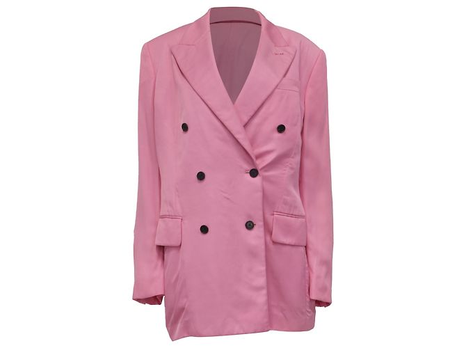 Tom Ford Double-Breasted Blazer in Pink Viscose