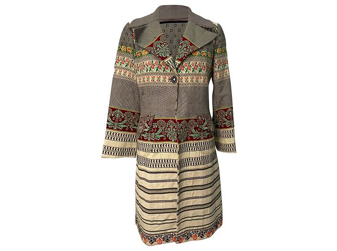 Trench in jacquard misto Etro multicolore in cotone