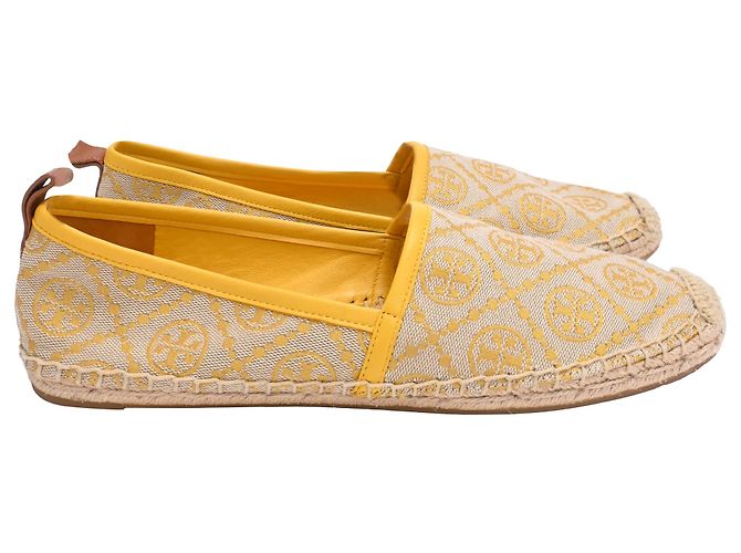 Espadrillas in jacquard con logo Tory Burch in tela gialla Giallo