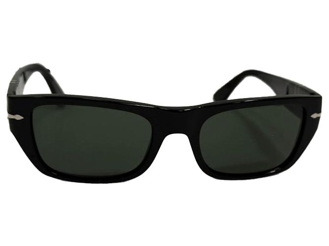 Persol PO3307S Rectangular Sunglasses in Black Acetate