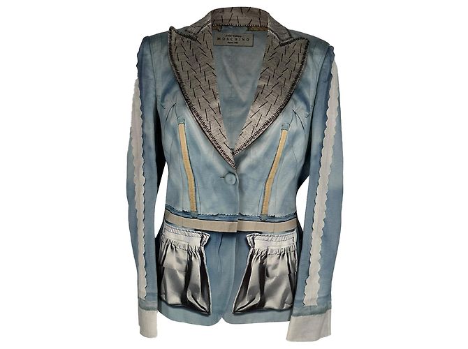 Moschino Couture Inside Out Printed Blazer in Multicolor Acetate Multiple colors