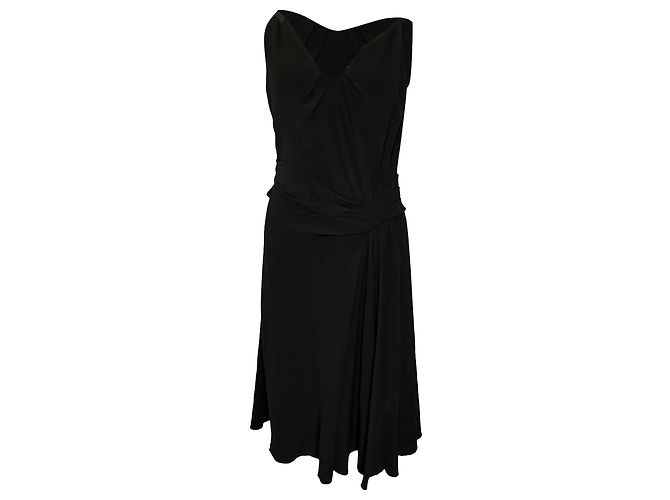 Prada V-Ausschnitt Mini-Kleid aus schwarzem Acetat