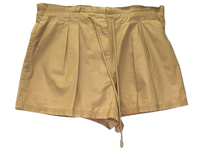 Short plissado Camryn da Ulla Johnson em algodão bege