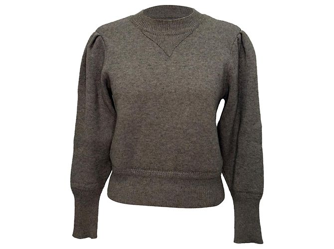 Kelaya Pullover mit Puffärmeln aus grauer Baumwolle Isabel Marant Etoile