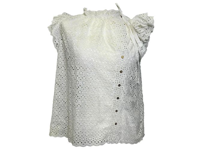 Top bordado Grace de Ulla Johnson en algodón blanco