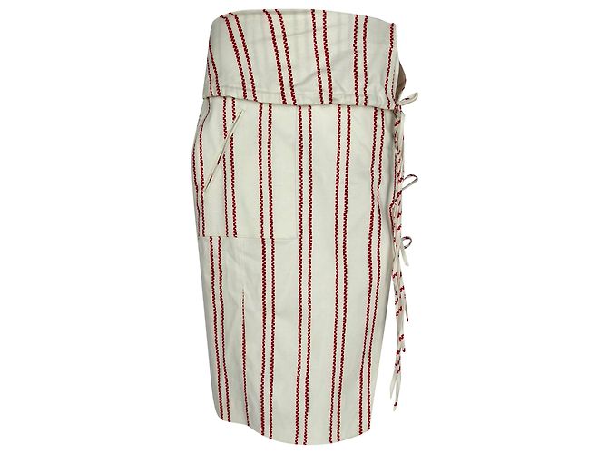Saia midi Obi em algodão branco Altuzarra
