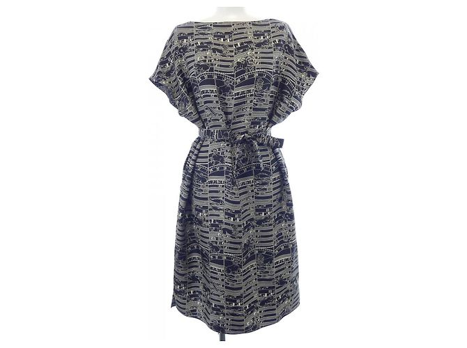 Hermès Hermes Twillaine Seidenkleid Schwarz