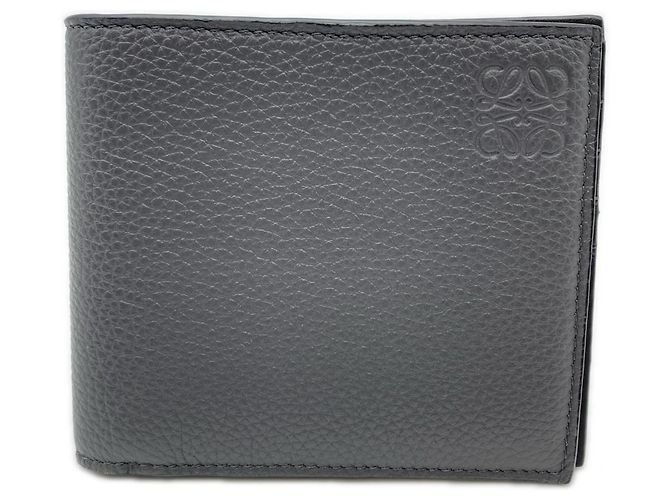 Portafoglio bifold in vitello Soft Grain Loewe Marrone Nero