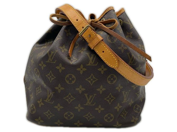 Noe Bolsa de Ombro Louis Vuitton Monogram Petit Noé Marrom