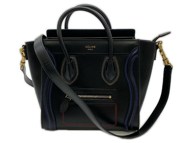 Céline Sac à main Nano Shopper Luggage CELINE Noir Multicolore