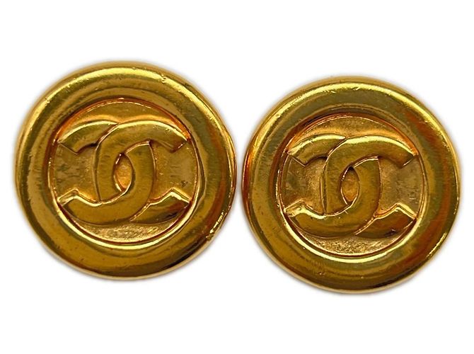 Orecchini a clip tondi Chanel Coco Mark D'oro
