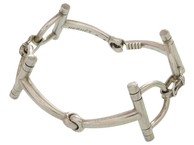 Hermès Pulsera charm de bocado de caballo en plata Hermes