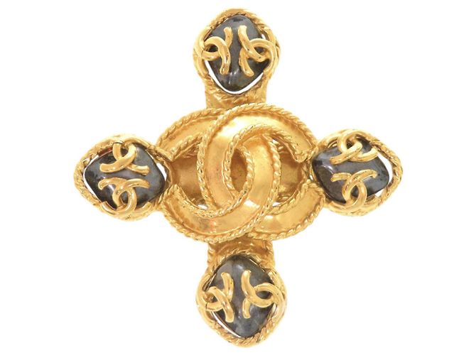 Spilla Vintage Chanel Coco Mark Oro D'oro