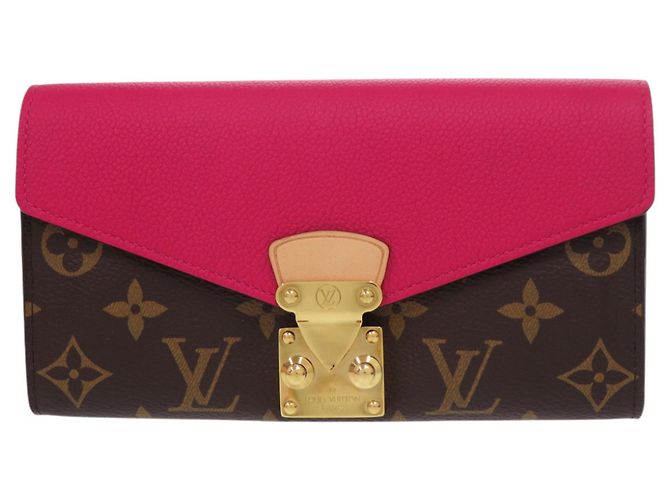 Cartera larga Pallas Monogram Louis Vuitton Castaño Rosa Monograma