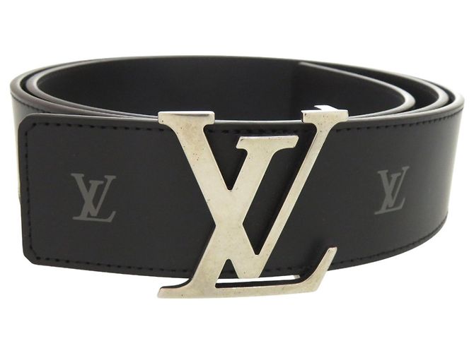 Louis Vuitton LV Initials Reversible Leather Black Belt Silvery