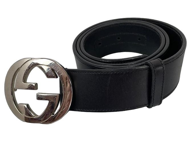 Gucci Interlocking G Ledergürtel - Schwarz 