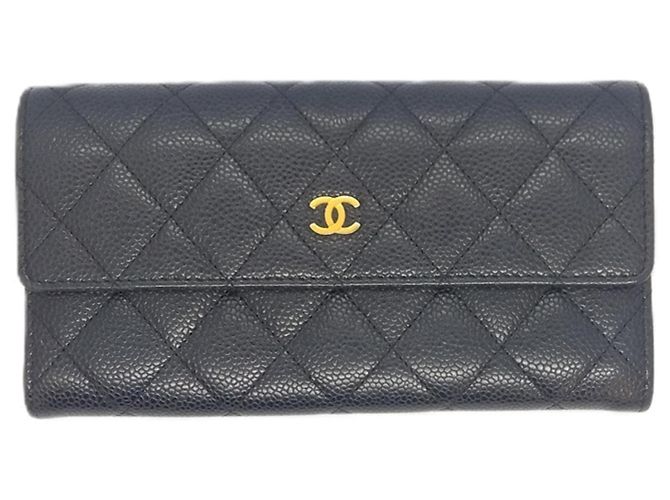 Cartera larga Matelassé Chanel en negro