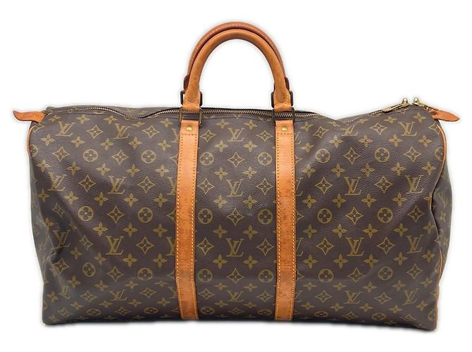 Sac Boston Louis Vuitton Monogram Keepall 55 Marron