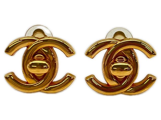 Pendientes CHANEL Coco Mark Turnlock GP - Oro para mujer Dorado