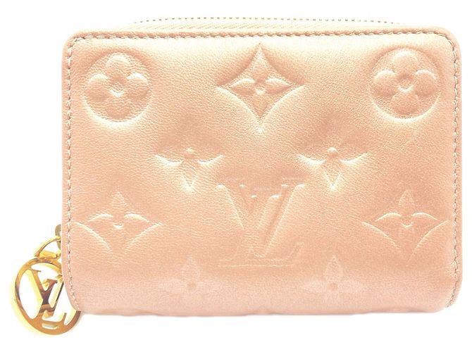 Louis Vuitton Monogram Embossed Portefeuille Lou Wallet Beige