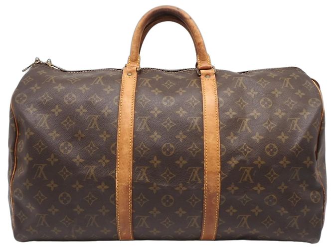 Sac Boston Louis Vuitton Monogram Keepall 50 Marron