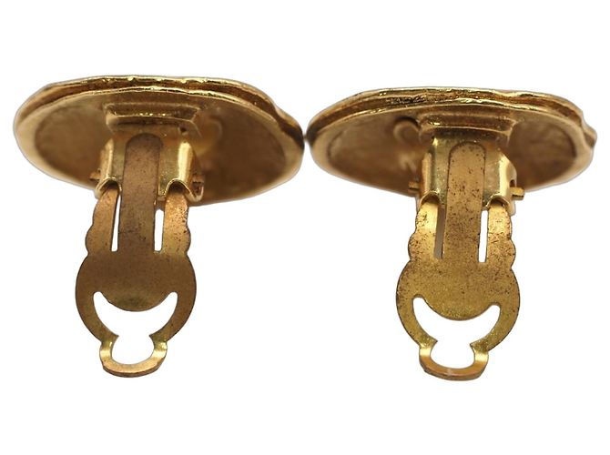CHANEL Coco Mark Gold Clip Ohrringe Golden