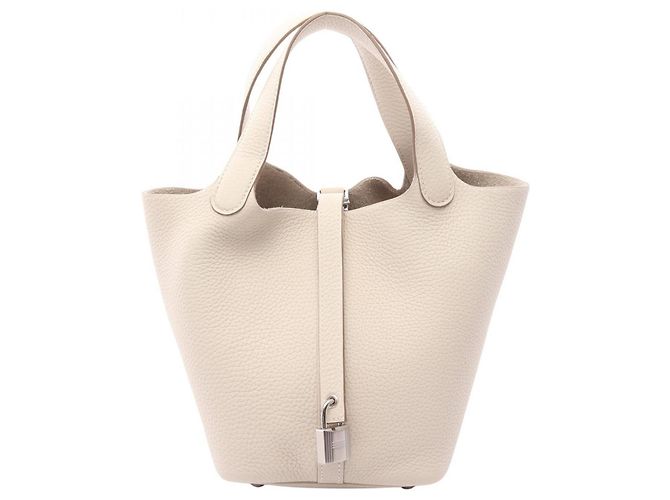 Hermès Bolsa Hermes Picotin Lock PM Branco