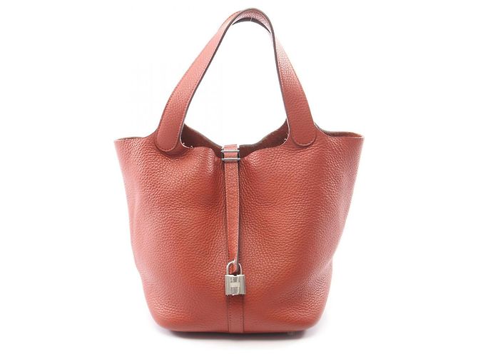 Hermès Bolsa Hermes Picotin Lock PM Brick Marrom