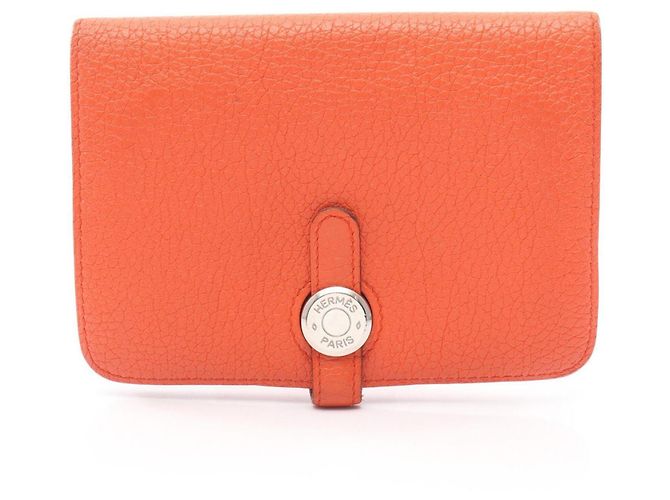 Hermès Dogon Compact Bi-fold Wallet Capucines Orange