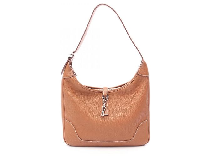 Hermès Bolsa de ombro Hermes Trim 31 Marrom Dourado