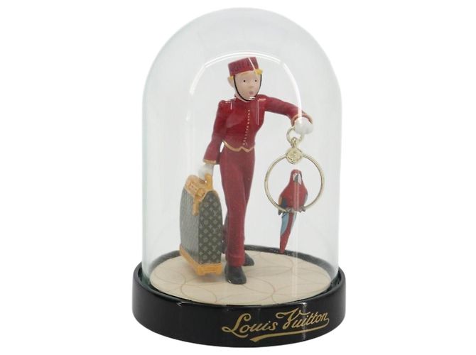 LOUIS VUITTON Pageboy Snow Globe Glass Red LV Auth 190246 Rot