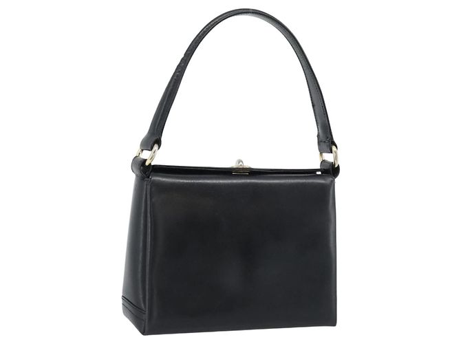 Borsa GUCCI in pelle nera e oro Auth ka5042 Nero D'oro