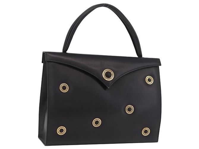 Borsa BALLY in pelle nera e oro Auth 189200 Nero D'oro