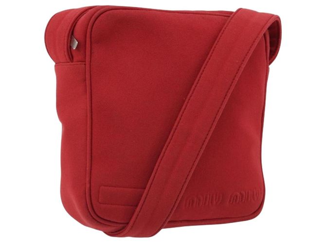 Borsa a tracolla Miu Miu in tela rossa Auth bs35735 Rosso
