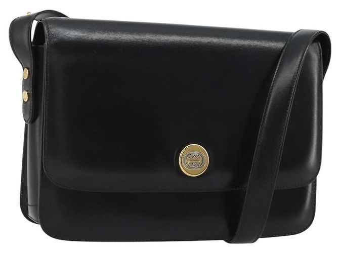 Borsa a Spalla GUCCI in Pelle Nera e Oro Auth ep14962V Nero D'oro