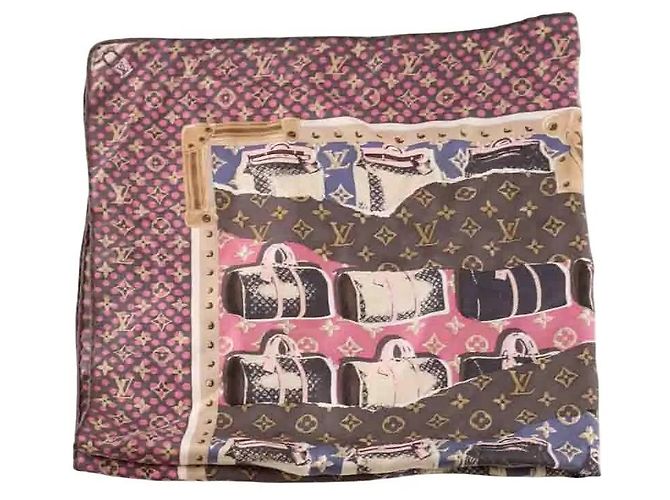 Louis Vuitton Pañuelo cuadrado marrón Castaño