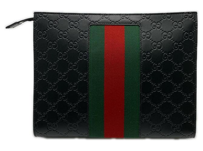 Pochette Gucci Sherry Line Noir Rouge Vert