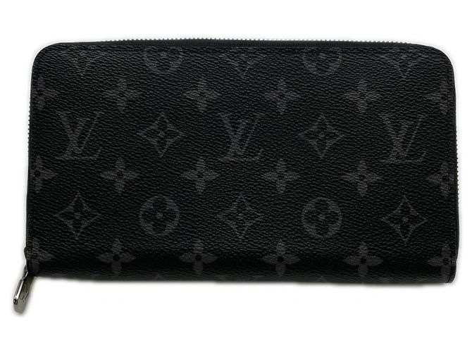 Louis Vuitton Monogram Eclipse Zippy Organizer Long Wallet Brown Black