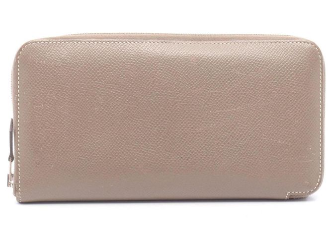 Hermès Hermes Epsom Leather Azap Long Wallet Brown Taupe