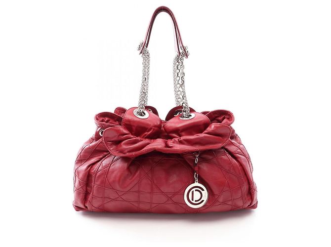 Bolso Tote con Correa de Hombro con Cadena Christian Dior Lutrant Roja