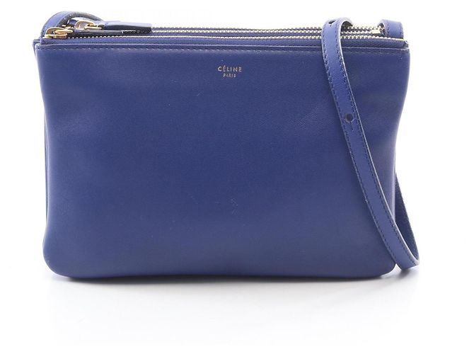 Céline Bolsa de ombro Celine TRIO SMALL em azul