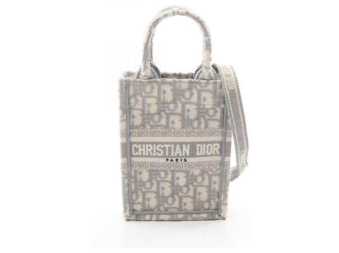 Christian Dior Dior BOOK TOTE Vertical Mini Handbag Marrone Bianco