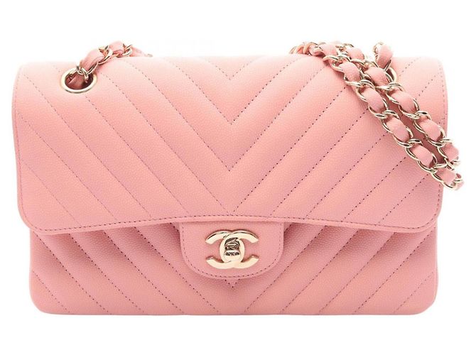 Borsa a tracolla Chanel Matelassé Double Flap Rosa