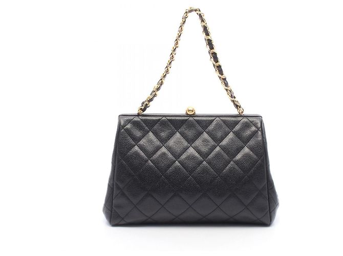 Bolsa Matelassé Chanel em couro de vitelo granulado preto