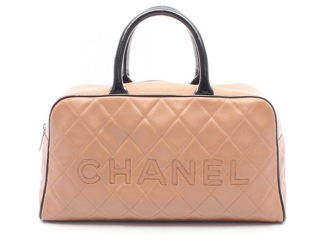 Borsa Tote Chanel Matelassé Bowling Handbag Nero Rosa