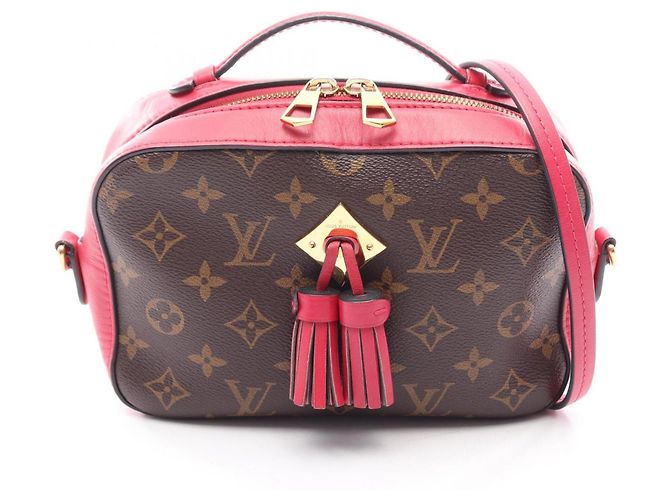 Borsa a tracolla 2-Way Louis Vuitton Saint-Onge Monogram Freesia Marrone Rosa Monogramma