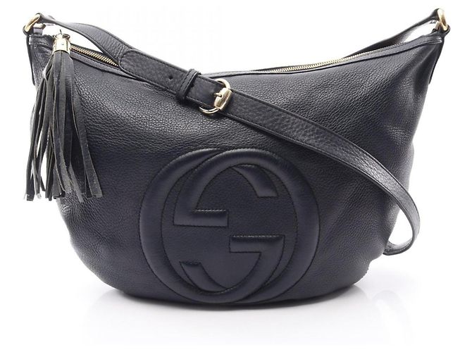 Gucci Soho Interlocking G Schultertasche Marineblau