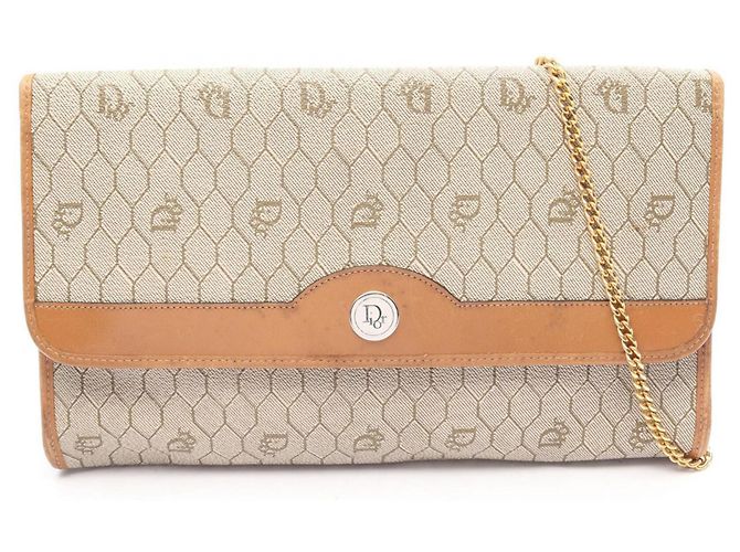 Sac à bandoulière Christian Dior Honeycomb Marron Beige